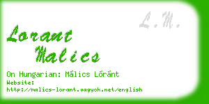 lorant malics business card